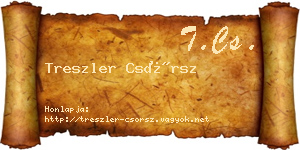 Treszler Csörsz névjegykártya